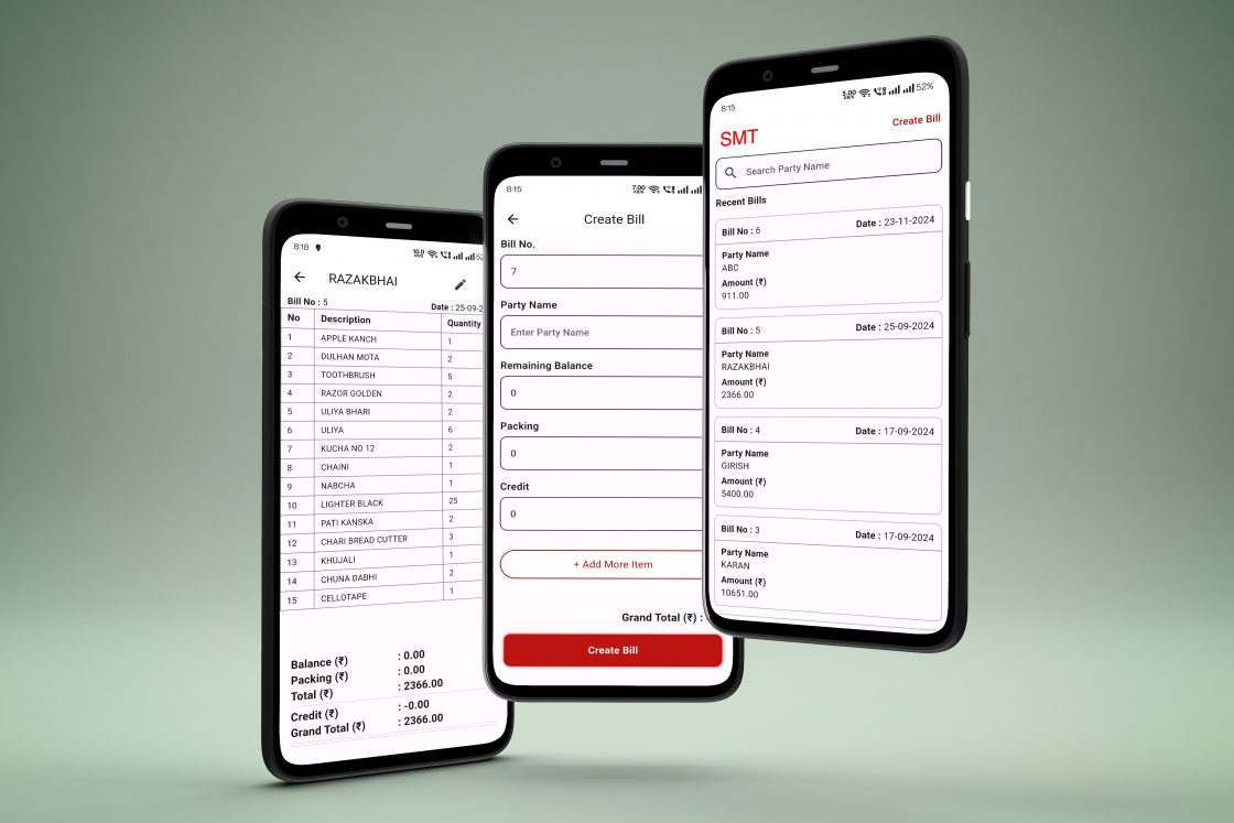 Mobile Invoicing & Party Ledger Manager App